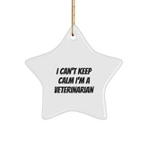 I Can't Keep Calm I'm A Veterinarian Funny Christmas Star Ornament, Gifts from Men, Women, Friends, Coworkers, Family, Gifts for Veterinarian, Unique Holiday Decorations - Image 1